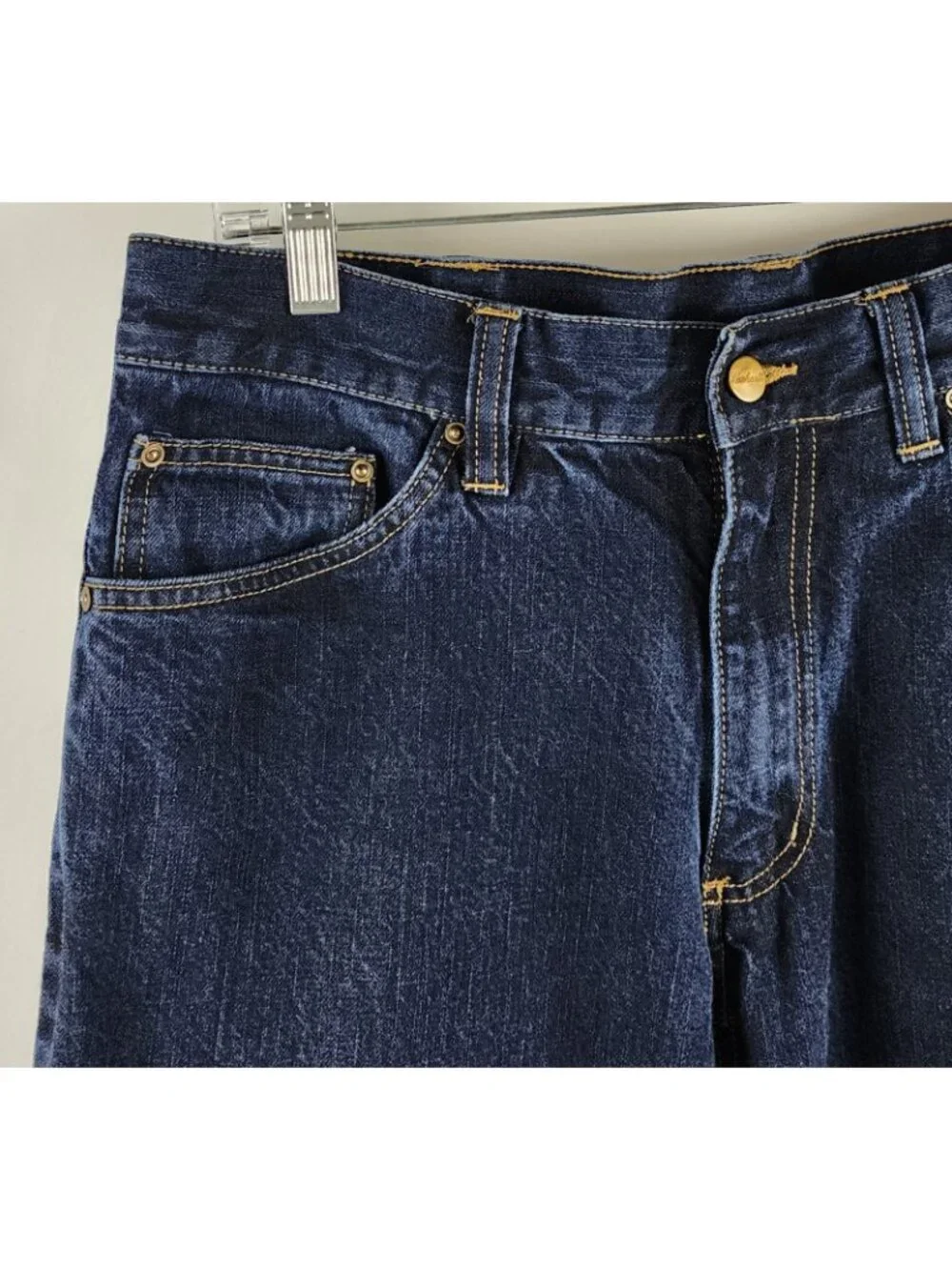 Carhartt Jeans Mens 34x35 Loose Original Fit Work Denim Dark Wash